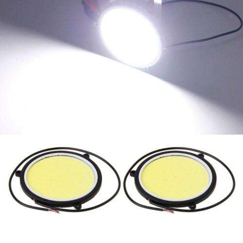 2pcs 90mm 12V COB LED Car Round Daytime Running Lights. Collections are allowed.