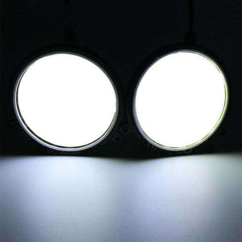 2pcs 90mm 12V COB LED Car Round Daytime Running Lights. Collections are allowed.