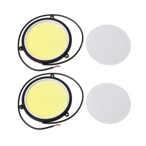 2pcs 90mm 12V COB LED Car Round Daytime Running Lights. Collections are allowed.