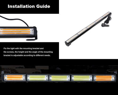 Vehicle Strobe Flash COB LED Dual Colour Light Bar Amber + White. Collections are allowed.
