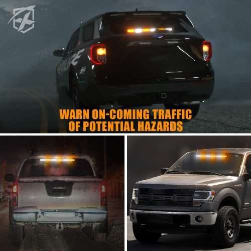Vehicle Strobe Flash COB LED Dual Colour Light Bar Amber + White. Collections are allowed.