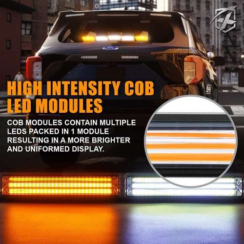 Vehicle Strobe Flash COB LED Dual Colour Light Bar Amber + White. Collections are allowed.