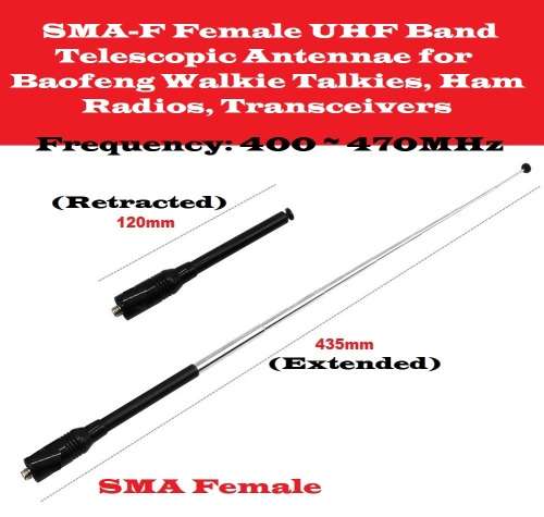 UHF Band Telescopic Antenna for Baofeng Walkie Talkie Ham Radios, Transceivers. Collections allowed