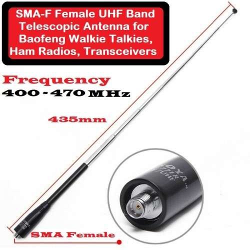 UHF Band Telescopic Antenna for Baofeng Walkie Talkie Ham Radios, Transceivers. Collections allowed