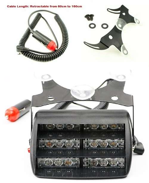 Red LED Windscreen Emergency Vehicle Flash/Warning Dashboard Light. Collections allowed.