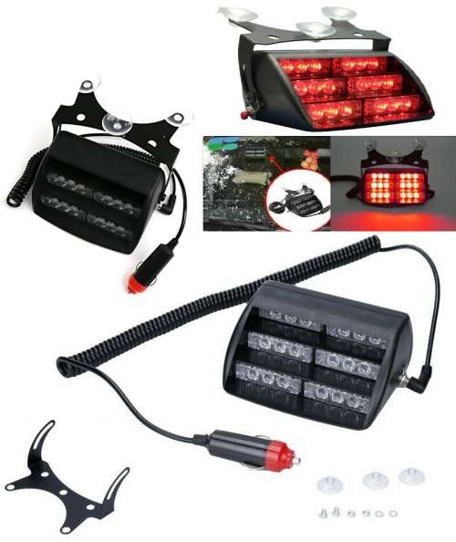 Red LED Windscreen Emergency Vehicle Flash/Warning Dashboard Light. Collections allowed.