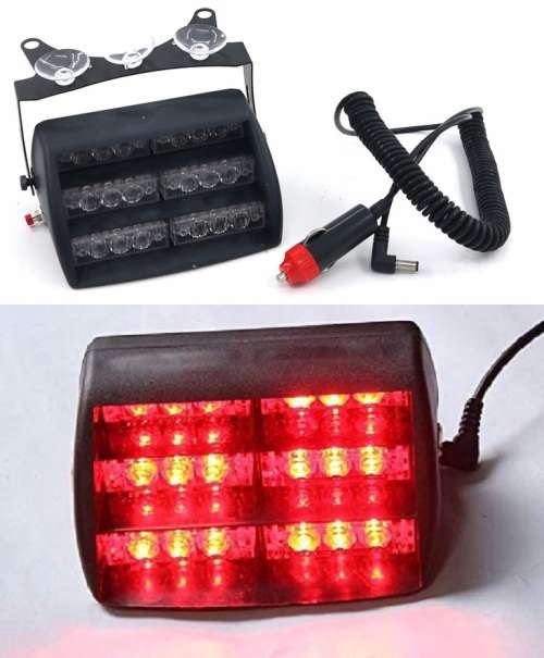 Red LED Windscreen Emergency Vehicle Flash/Warning Dashboard Light. Collections allowed.