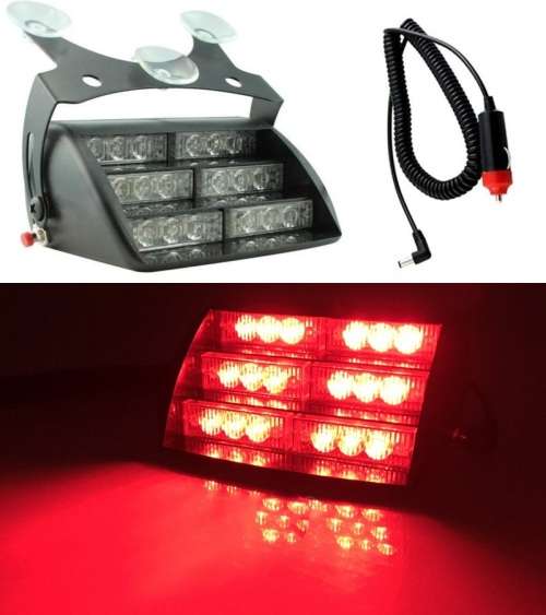 Red LED Windscreen Emergency Vehicle Flash/Warning Dashboard Light. Collections allowed.