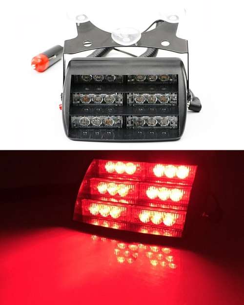Red LED Windscreen Emergency Vehicle Flash/Warning Dashboard Light. Collections allowed.