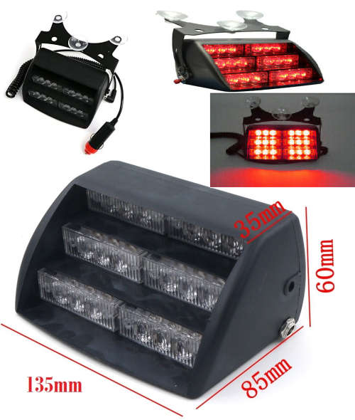 Red LED Windscreen Emergency Vehicle Flash/Warning Dashboard Light. Collections allowed.