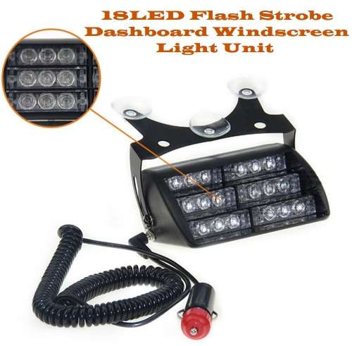 Red LED Windscreen Emergency Vehicle Flash/Warning Dashboard Light. Collections allowed.