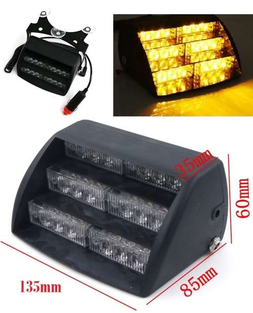 LED Windscreen Emergency Vehicle Flash/Warning Dashboard Light AMBER Colour. Collections allowed.
