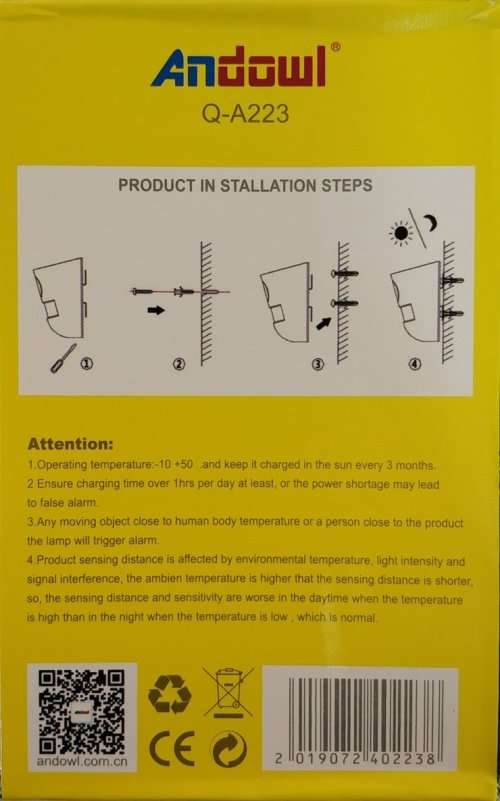 Solar Alarm LED Lamp, Solar Motion Sensor Sound and LED Light Alarm. Collections are allowed.