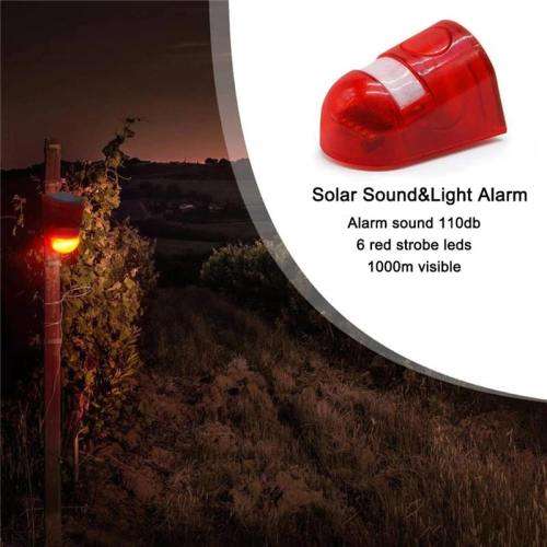 Solar Alarm LED Lamp, Solar Motion Sensor Sound and LED Light Alarm. Collections are allowed.