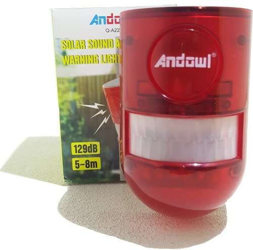 Solar Alarm LED Lamp, Solar Motion Sensor Sound and LED Light Alarm. Collections are allowed.