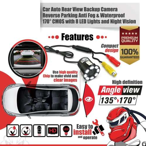 Mini Waterproof Parking Assistance 8LED Reversing Backup Camera Q-DC4. Collections are allowed.
