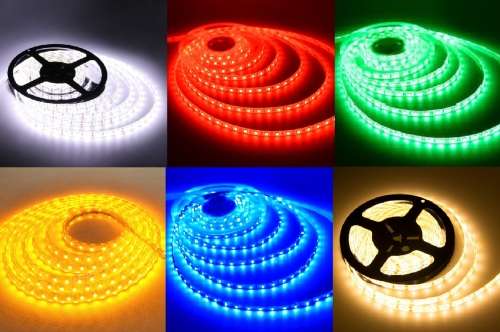 LED Strip Light: 12Volts Waterproof 5metre Rolls. Assorted Colours. Collections are allowed
