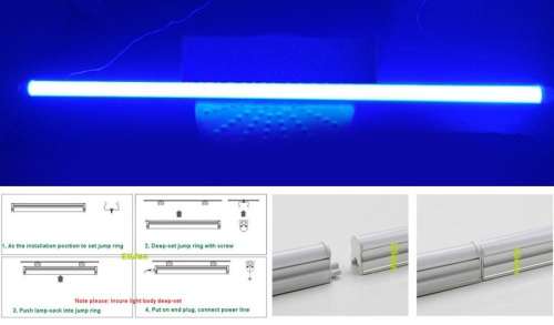 BLUE LED Integrated Tube Lights Frosted Cover Complete With Brackets & Fittings. Collections allowed