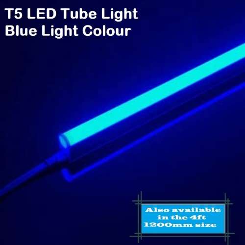 LED Integrated Blue T5 Tube Lights 60cm 0.6m Complete With Brackets & Fittings. Collections Allowed.