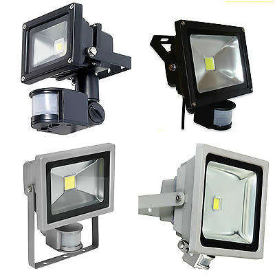 20W PIR Motion Sensor LED 220V AC Floodlights In Cool White. Collections Are Allowed.