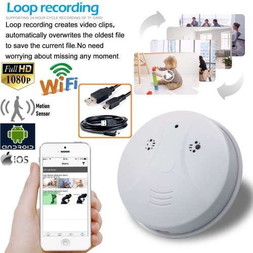 New Wireless Spy Smoke Detector HD Camera with WiFi and Motion Detection. Collections allowed