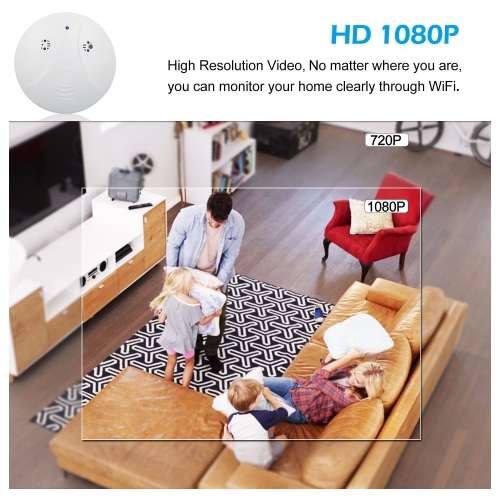 New Wireless Spy Smoke Detector HD Camera with WiFi and Motion Detection. Collections allowed