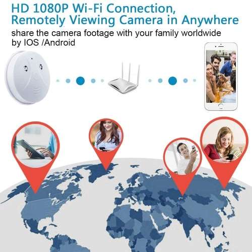 New Wireless Spy Smoke Detector HD Camera with WiFi and Motion Detection. Collections allowed