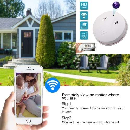 New Wireless Spy Smoke Detector HD Camera with WiFi and Motion Detection. Collections allowed