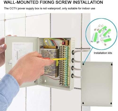Power Supply Box with 18 Port Channels, Fuses, 35A and AC 110-220V to DC 12V. Collections allowed