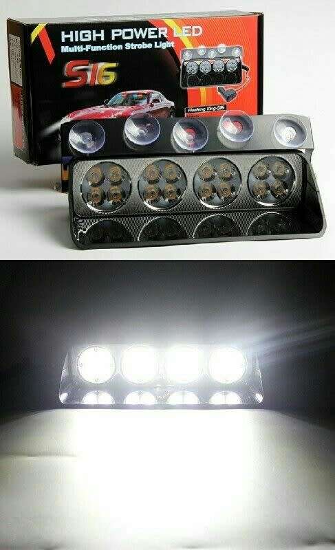 LED Windscreen Strobe Cool White Vehicle Flash Dashboard Light. Collections allowed.