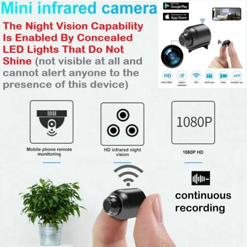 Miniature WiFi Spy HD Camera. Portable with Night Vision, Motion Sensor and more Collections allowed