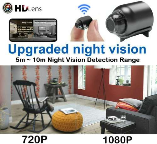Miniature WiFi Spy HD Camera. Portable with Night Vision, Motion Sensor and more Collections allowed