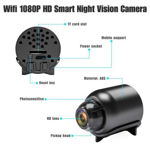 Mini WiFi Spy HD Camera. Portable with Night Vision, Motion Sensor and more Collections allowed