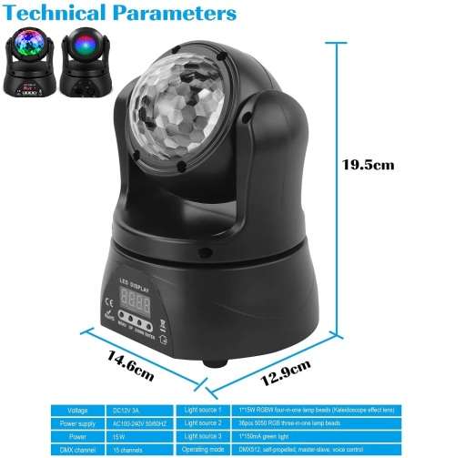 Professional Disco Moving Head Light DMX512 Stage Light, DJ Party Light. Collections are allowed.