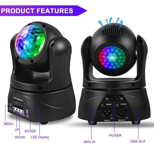 Professional Disco Moving Head Light DMX512 Stage Light, DJ Party Light. Collections are allowed.