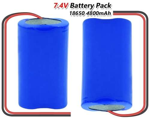 Rechargeable 18650 Battery Twin Pack 7.4V 2-Cells Pack Light Duty Applications. Collections Allowed.