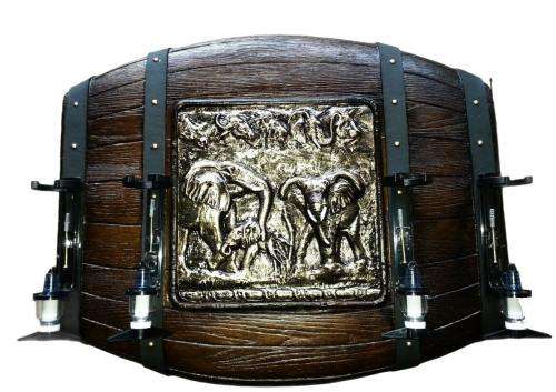 African Elephant Herd Flat Barrel Liquor Dispensers + 4 Optic Sets. Brand New. Collections Allowed.