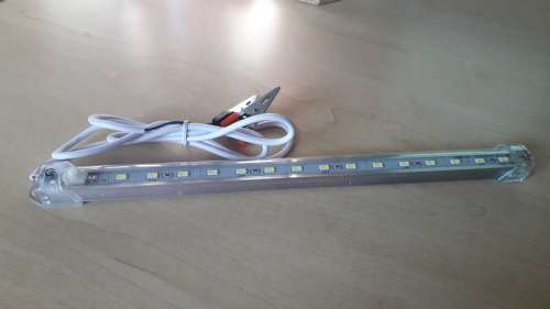 Aluminium Rigid LED Strip Light: 12Volts Lamp With On/Off Switch. Collections Are Allowed.