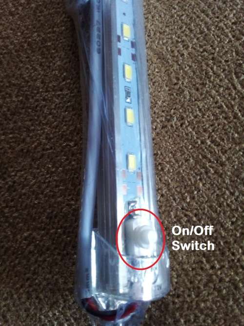Aluminium Rigid LED Strip Light: 12Volts Lamp With On/Off Switch. Collections Are Allowed.