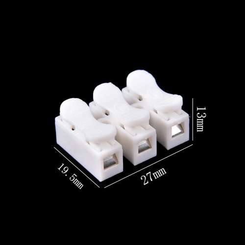 Triple-Wire Spring Push Down Connectors. Collections are allowed.