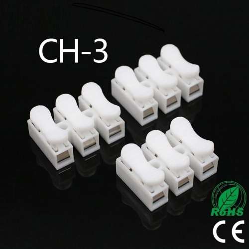 Triple-Wire Spring Push Down Connectors. Collections are allowed.