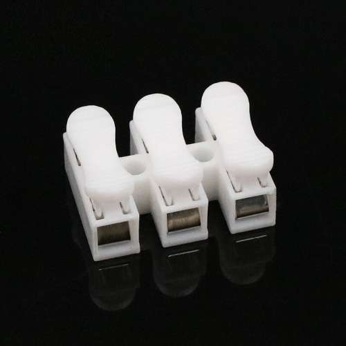 Triple-Wire Spring Push Down Connectors. Collections are allowed.