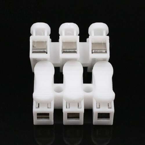 Triple-Wire Spring Push Down Connectors. Collections are allowed.