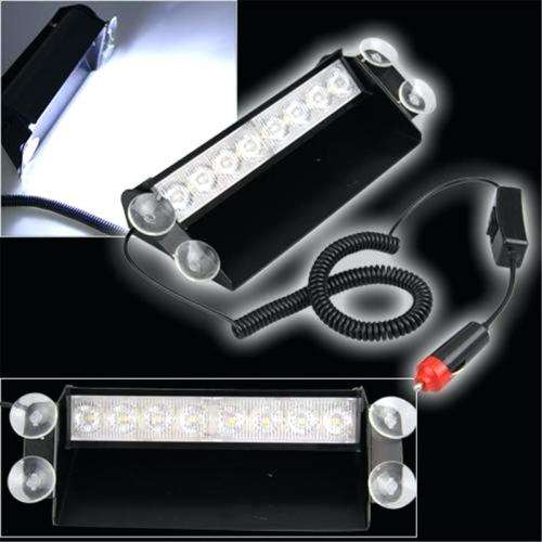Cool White LED Windscreen Dashboard Flash Strobe Vehicle Dash Light Bar. Collections Are Allowed.