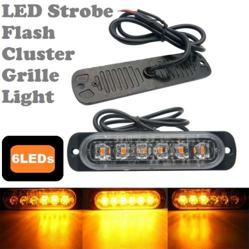 LED Emergency Hazard Warning AMBER Flash Cluster Strobe Grille Lights 12V/24V. Collections allowed.