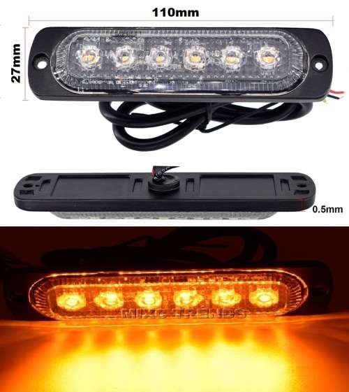 LED Emergency Hazard Warning AMBER Flash Cluster Strobe Grille Lights 12V/24V. Collections allowed.
