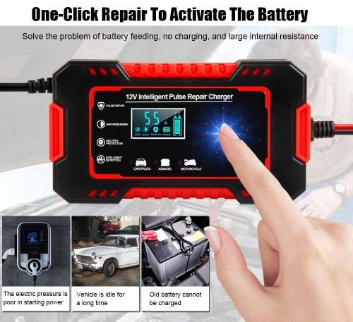 Automatic Battery Charger 12V 6A Smart Pulse Repair LCD Battery Charger. Collections are allowed