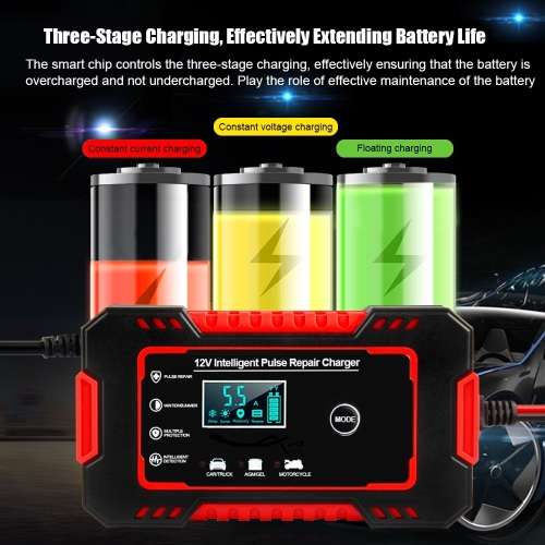 Automatic Battery Charger 12V 6A Smart Pulse Repair LCD Battery Charger. Collections are allowed