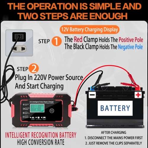 Automatic Battery Charger 12V 6A Smart Pulse Repair LCD Battery Charger. Collections are allowed