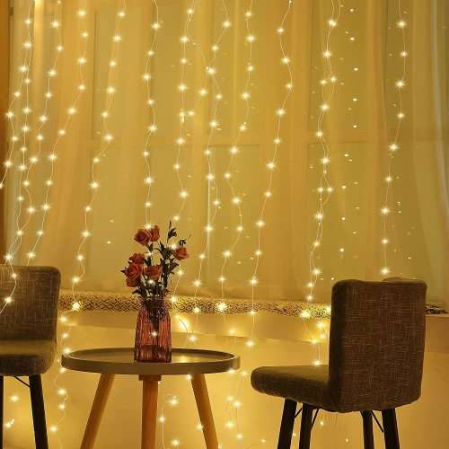 Warm White LED Decorative Fairy Curtain Lights Waterproof 220V AC. Collections are allowed.